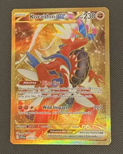 Koraidon Ex 254/198 Scarlet & Violet Gold Hyper Rare Full Art LP Pokemon TCG - Image 1