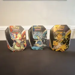 Pokemon TCG Flareon, Vaporeon, Jolteon Eevee Evolutions Tins - Image 1