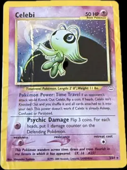 Pokemon - Celebi - Holo - Neo Revelation 3/64 - DMG - Vintage Damaged - Image 1