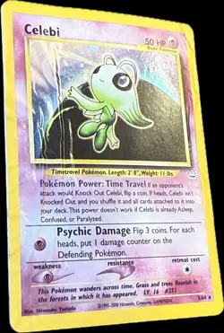 Pokemon - Celebi - Holo - Neo Revelation 3/64 - DMG - Vintage Damaged - Image 2
