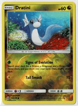 Dratini Pokemon Sun & Moon Base Reverse Holo Common LP - Image 1