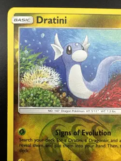 Dratini Pokemon Sun & Moon Base Reverse Holo Common LP - Image 4
