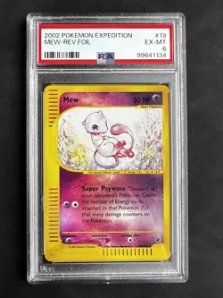 Pokemon MEW 19/165 Reverse Holo (2002 Expedition) PSA 6 - Image 1