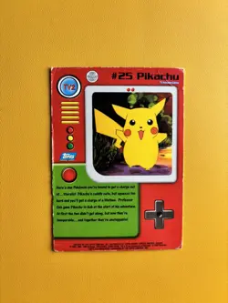 Topps Pokemon Series 1 TV2 #25 Pikachu Non Holo MP - Image 2