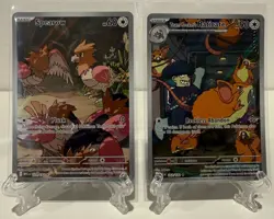 Pokemon 2 Illustration Rare Lot - Spearow 151/132 & Team Rocket Raticate 202/182 - Image 1