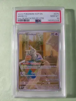 Pokemon Center Stamp Promo Mimikyu Paldean Fates ETB Promo SVP PSA 10 - Image 1