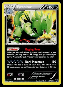 Tyranitar 56/124 Cosmo Holo Holo Rare Fates Collide Pokemon Lightly Played - Image 1