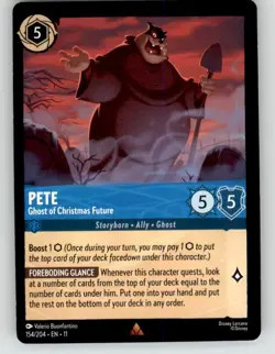 Disney Lorcana Winterspell Pete Ghost of Christmas Future 154 NM/NP - Image 1