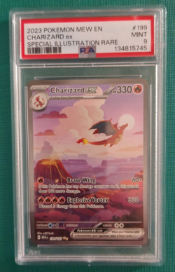 2023 POKEMON 151 MEW EN #199/165 CHARIZARD EX SPECIAL ILLUSTRATION RARE PSA 9 - Image 1
