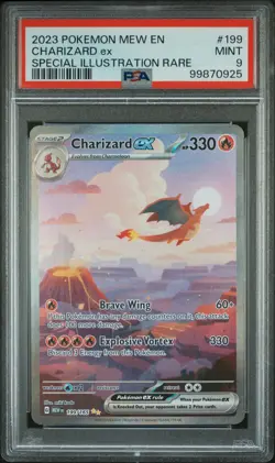 2023 POKEMON MEW EN-151 SPECIAL ILLUSTRATION RARE #199 CHARIZARD EX PSA 9 - Image 1