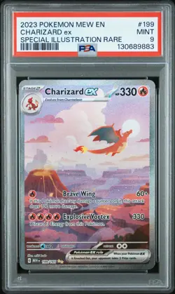 2023 POKEMON MEW EN-151 SPECIAL ILLUSTRATION RARE #199 CHARIZARD EX PSA 9 - Image 1