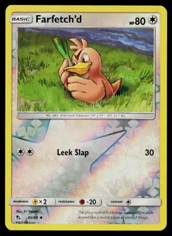 Pokemon Card Hidden Fates Farfetch'd 45/68 Uncommon Reverse Holo - Image 1