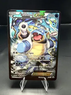 Pokemon TCG Blastoise EX XY122 Full Art Holo Black Star Promo Card LP - Image 1