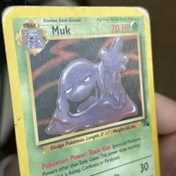 1999 Muk Pokemon Fossil Unlimited #28/62 Card *HP* - Image 3