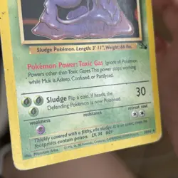 1999 Muk Pokemon Fossil Unlimited #28/62 Card *HP* - Image 4
