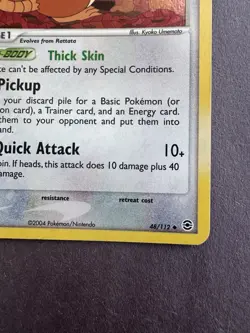 Pokemon TCG English Card ex Fire Red Leaf Green Raticate 48/112 Reverse Holo - Image 5