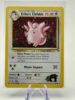 Pokemon TCG Erika's Clefable Gym Heroes Holo Rare Card 3/132 NM Condition - Image 3