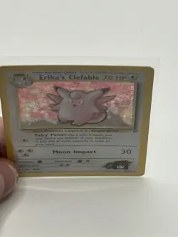 Pokemon TCG Erika's Clefable Gym Heroes Holo Rare Card 3/132 NM Condition - Image 4