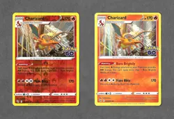 Pokemon TCG Charizard - (2) Card Lot 010/078 Rev. Holo & Holo - Pokemon GO - Image 1