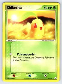 Chikorita 55/101 2004 EX Hidden Legends Pokemon Card TCG Nintendo Common - Nm - Image 1