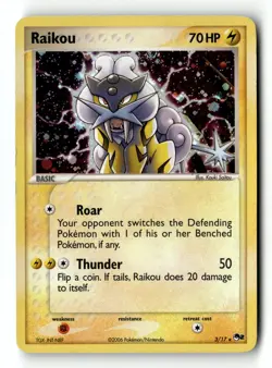 Pokemon Card Raikou Holo LP POP Series 2 Rare 3/17 - Image 1