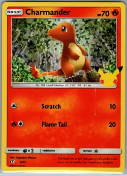 Charmander - 9/25 Holo McDonald's 25th Anniversary Promos - Pokemon Card - NM - Image 1
