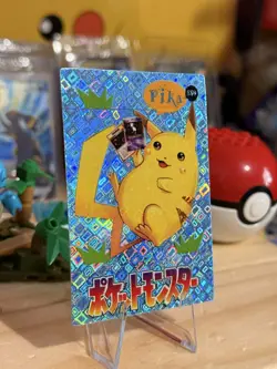 1999 Vintage Pocket Monsters Vending Prism- Pikachu, Mini Mew #189 - Line ERROR - Image 1