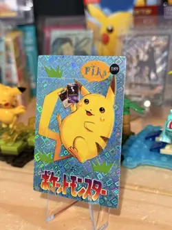 1999 Vintage Pocket Monsters Vending Prism- Pikachu, Mini Mew #189 - Line ERROR - Image 3