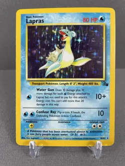 Lapras 10/62 Fossil Holo NM! Pokemon - Image 1