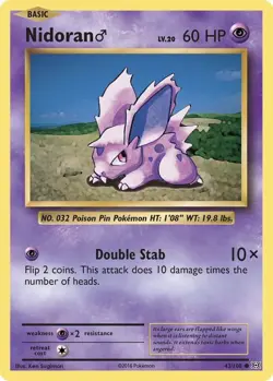 Nidoran 43/108 Evolutions Mint Pokemon Card - Image 1