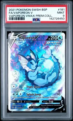 Pokemon Vaporeon V SWSH181 Sword & Shield Promo Full Art Holo PSA 9 - Image 2