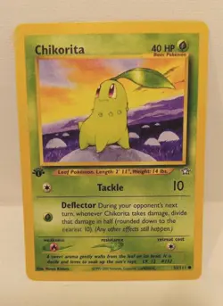 NM Chikorita - 53/111 - Common - 1st Edition Lightly Played Pokemon G2 - Neo Gen - Image 1