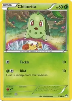 Chikorita 1/122 Breakpoint Pokemon TCG Regular Common NM - Image 1