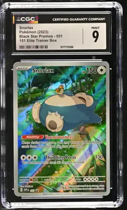 2023 Pokemon Black Star Promos Snorlax 151 Elite Trainer Box CGC 9 #051 - Image 1