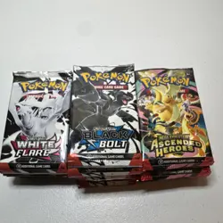 Pokemon White Flare Black Bolt & Ascended Heroes bulk opened Booster Packs - Image 1