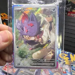 Pokemon TCG N's Zorua SVP 189 Black Star Promo Full Art Holo Card 2023 sealed - Image 1