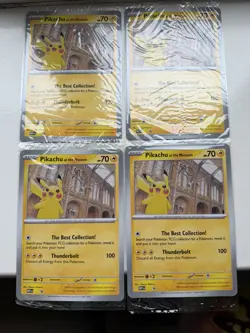 Pikachu At The Museum, Pokemon X Natural History Museum Jumbo Promo Card x4 NEW - Image 2