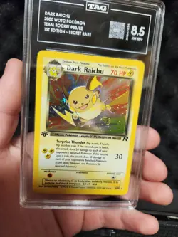 Dark Raichu Team Rocket 1st Edition Holo Secret Rare TAG 8.5 83/82 2000 Card - Image 4