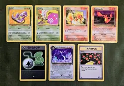 Pokemon TCG Team Rocket Lot (7) Dark Dragonair Charmander WOTC Vintage Cards LP - Image 1