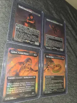 MTG TCG LOTR Mount Doom Scene [Set of 4] Foil 448-451 One Ring Frodo Sam Gollum - Image 1