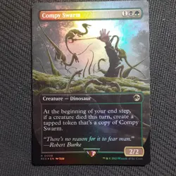 Compy Swarm Foil Borderless - Jurassic Park Excellent Magic MTG - Image 1