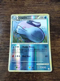 Pokemon Quagsire 9/123 HeartGold & Soulsilver HGSS Reverse Holo - Image 1