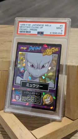 1998 Pokemon Movie Meiji Mewtwo Close Up Promo #5 RARE PSA 9 LOW POP PRISM - Image 1