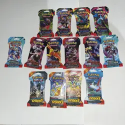POKEMON: TCG, BOOSTER PACK LOT OF 14, SCARLET & VIOLET, DESTINED, JOURNEY SPARKS - Image 1
