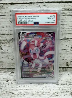 Pokemon TCG Sylveon VMAX Full Art Ultra Rare 075/203 Evolving Skies PSA 10 - Image 1