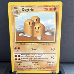 Pokemon TCG Dugtrio Base Set 19/102 Stage 1 70 HP Rare Regular English - Image 1