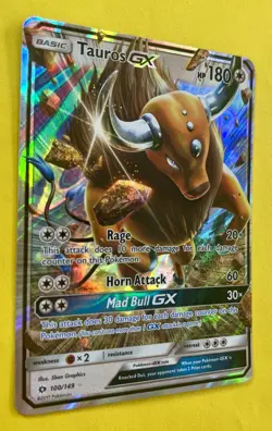 Tauros GX 2017 Pokemon Sun & Moon Base Set HOLO 100/149 - Image 3