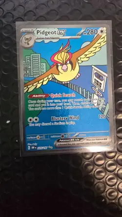 Pidgeot ex 225/197 SIR Special Illustration Rare Pokemon 2023 Obsidian Flames NM - Image 1