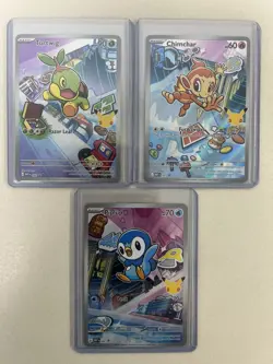 Pokemon 2026 First Partner Illustration Series 1 Set Turtwig, Chimchar, Piplup - Image 1