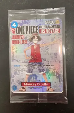 One Piece Monkey D Luffy College Basketball Promo Card *SEALED* - Image 1